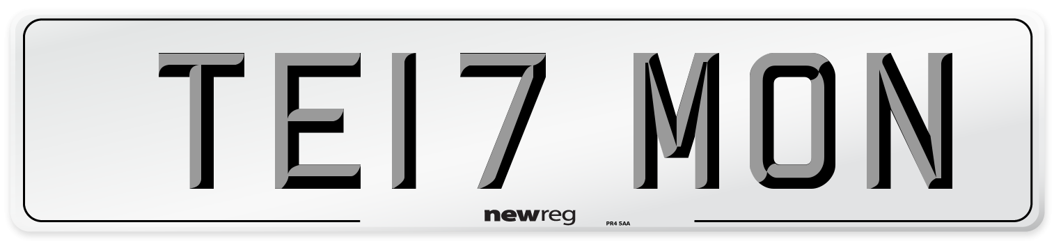 TE17 MON Number Plate from New Reg